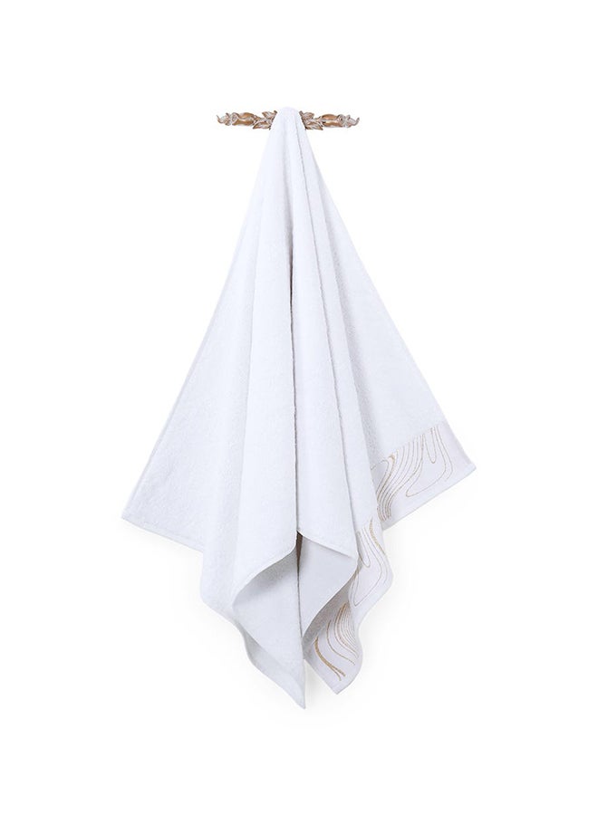 Marble Bath Towel, White & Gold - 500 GSM, 70x140 cm