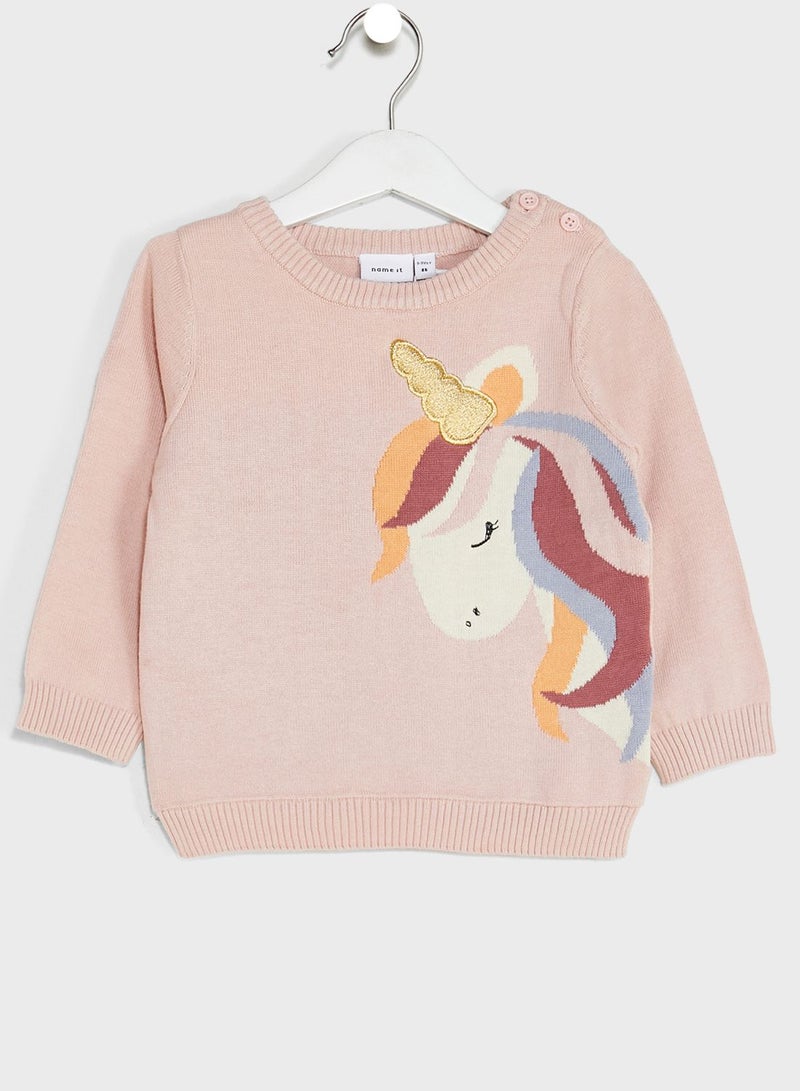 Infant Unicorn Detail Knitted Sweater
