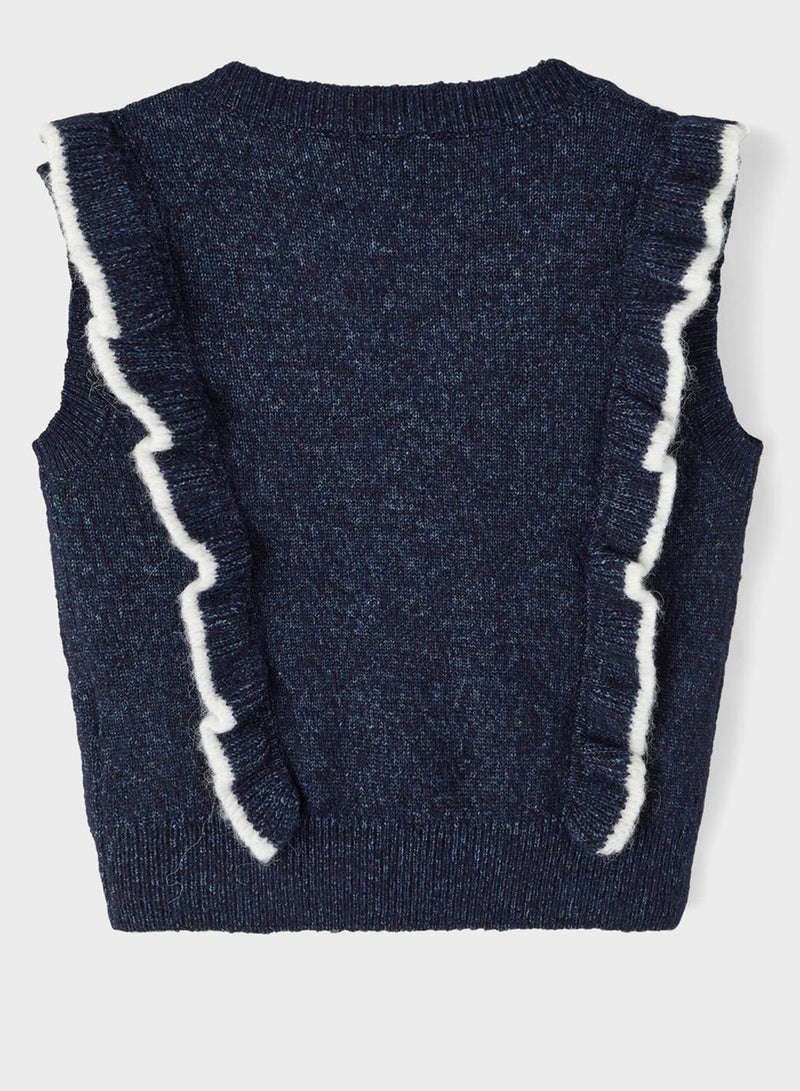 Kids Frill Detail Knitted Sweater