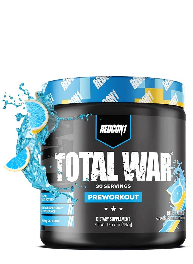 REDCON1 Total War Pre Workout Blue Lemonade Flavor, 435g
