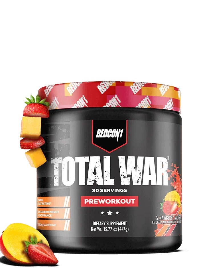 REDCON1 Total War Pre Workout Strawberry Mango Flavor, 447g