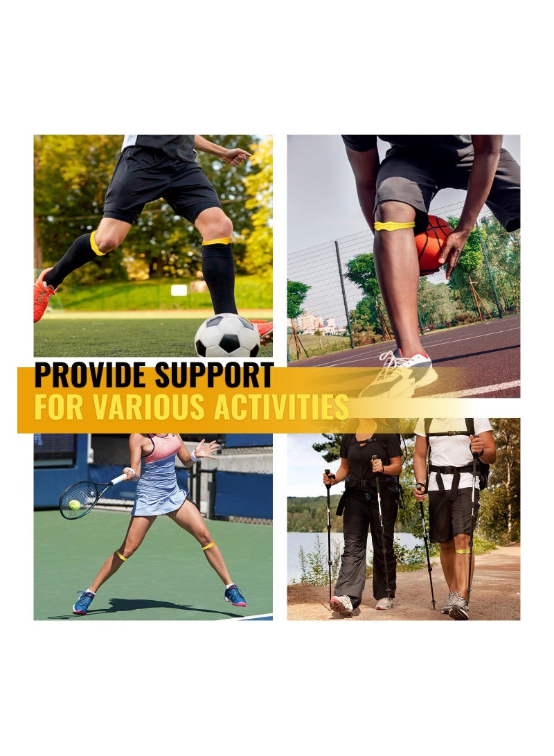 Knee Strap Patella Support Band for Patellar Tendon Pain Relief - Brace Tendonitis Jumpers Running Sports Basketball Men Women 2 Packs (Yellow)