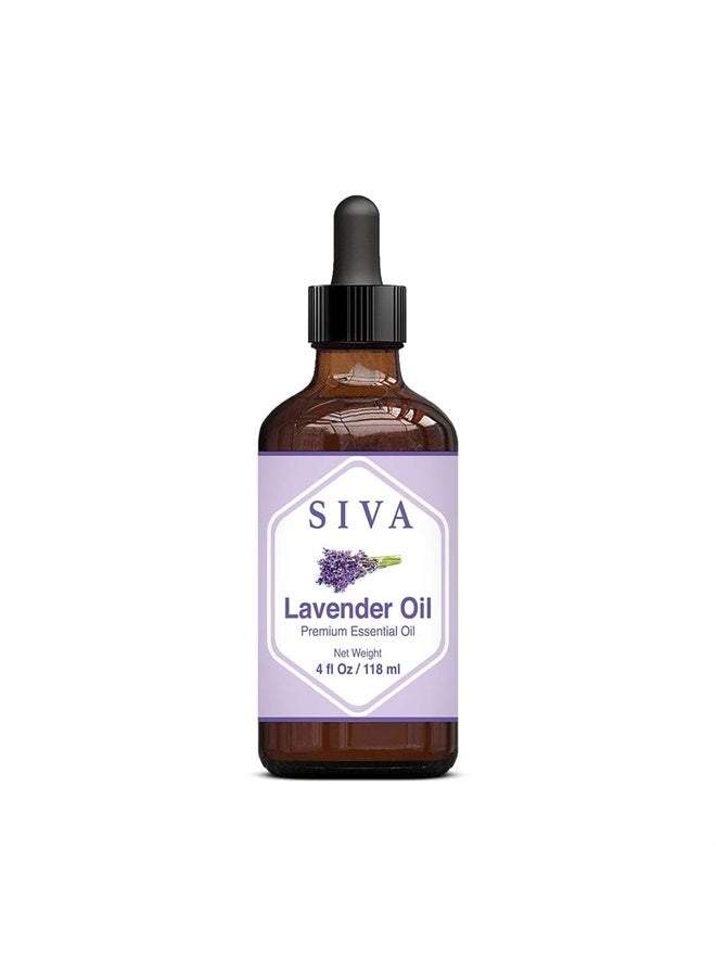 Siva Lavender Essential Oil 4oz (118ml) Premium Essential Oil with Dropper for Diffuser, Aromatherapy, Hair Care, Scalp Massage & Skin Care