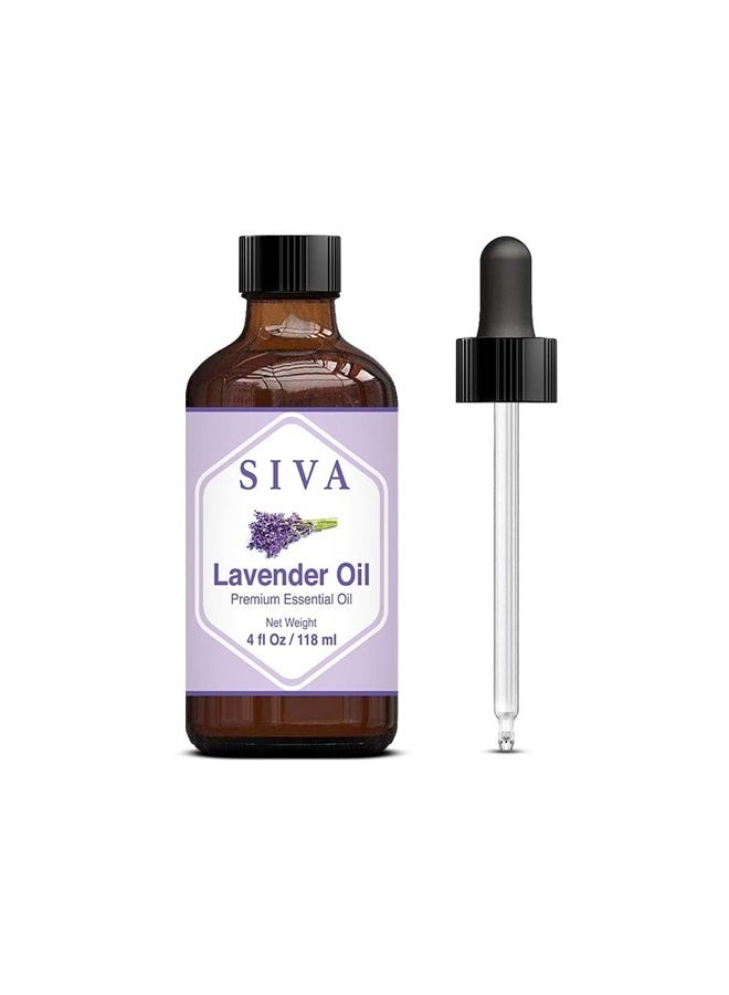 Siva Lavender Essential Oil 4oz (118ml) Premium Essential Oil with Dropper for Diffuser, Aromatherapy, Hair Care, Scalp Massage & Skin Care