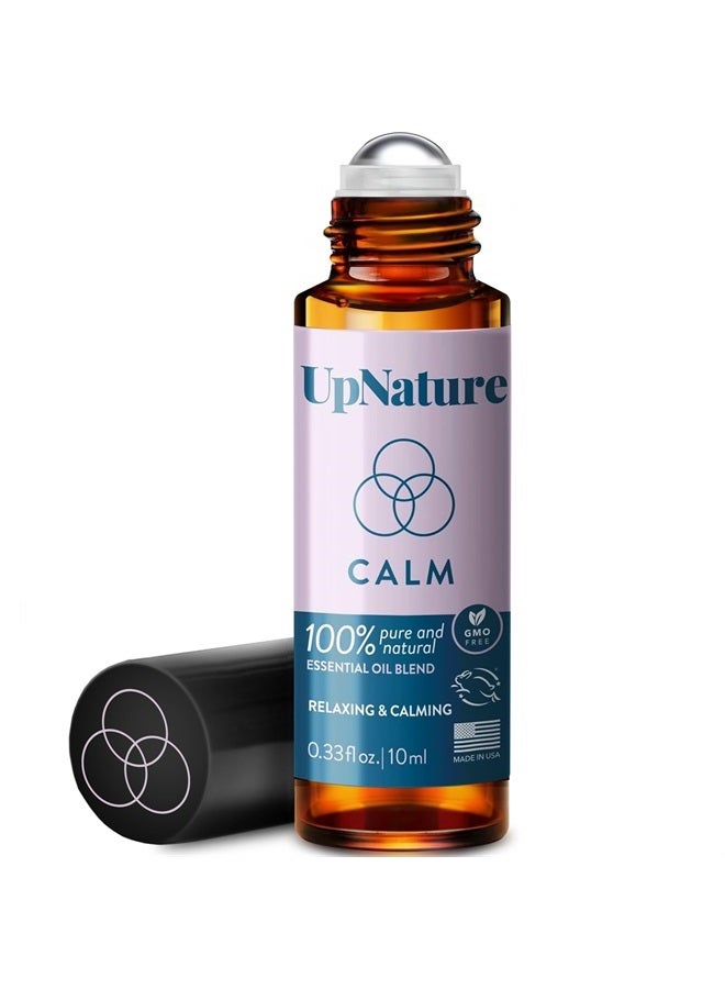 Calm Essential Oil Roll On Blend – Stress Relief & Relaxation Gifts for Women – Calming & Relaxing Self Care Aromatherapy Oils with Peppermint & Ginger – Ideal Stocking Stuffer