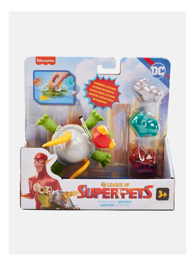 League of Super-Pets Power Spin Merton the Turtle Figure Set With Accessories, Grey/Green Combo