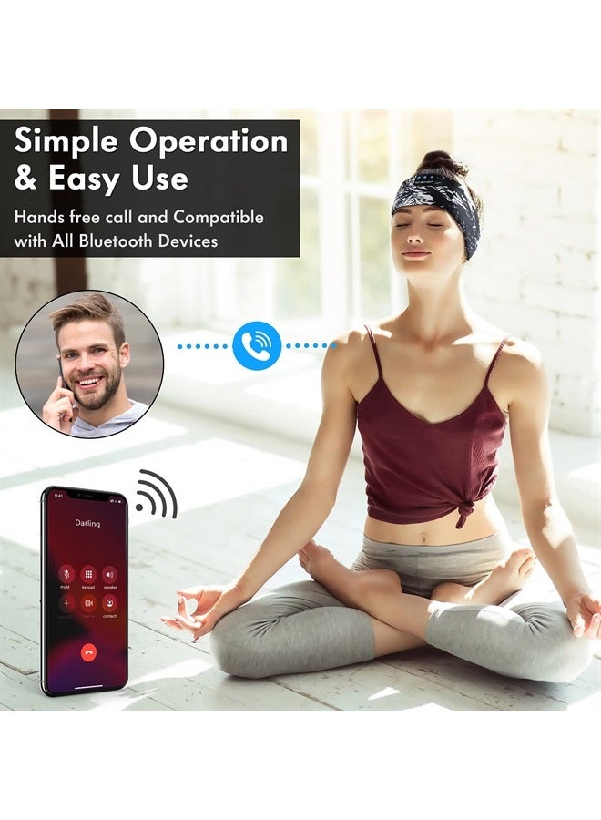 Sleep Headphones Bluetooth 5.2, Headband Earphones Wireless, Sleep Mask for Sleeping, Sports, Gifts, Workout, Jogging, Yoga,Insomnia, Air Travel, Meditation