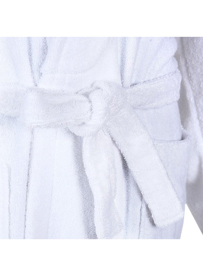 Liza Bathrobe, White - 380 GSM, Free Size