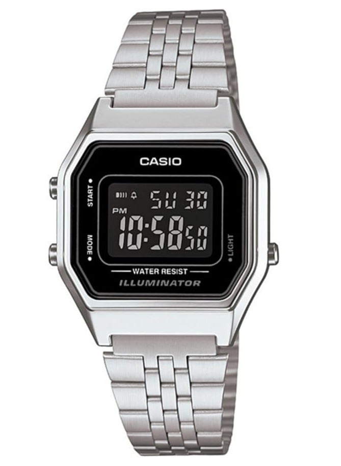 CASIO Women's Stainless Steel Digital Watch La680Wa-1Bdf - 34 mm - Silver