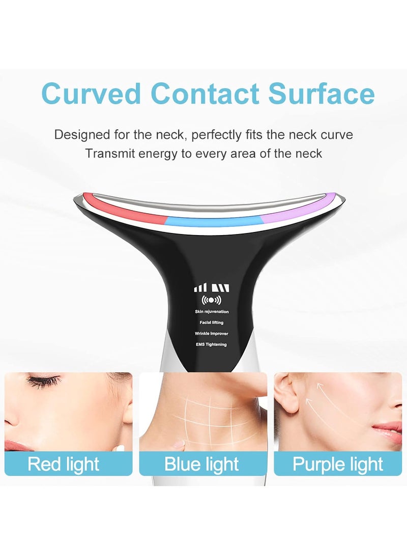 Neck Face Massager, Firming Device for Neck Face, Electric Face Massage with 3 Color & 4 Massage Modes