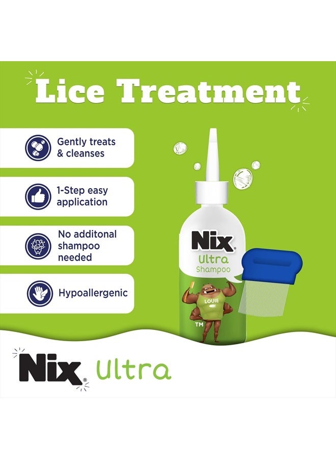 Ultra Superlice Treatment, All-in-One Shampoo, 4 Fl Oz & Lice Removal Comb