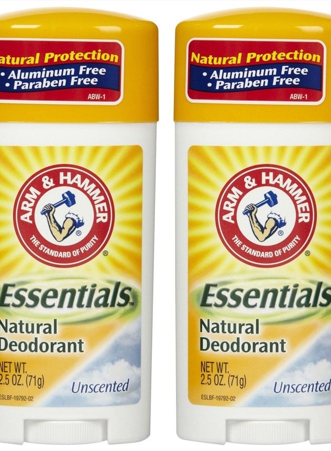 Essentials Natural Deodorant, Unscented - 2.5 oz - 2 pk