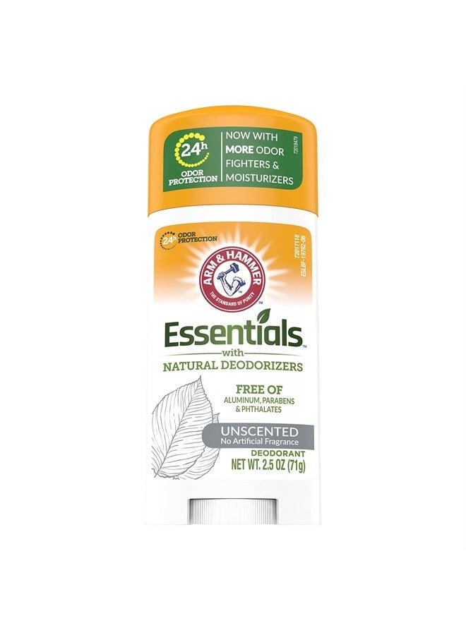 ARM & HAMMER Essentials Natural Deodorant Unscented 2.50 oz ( Pack of 8)