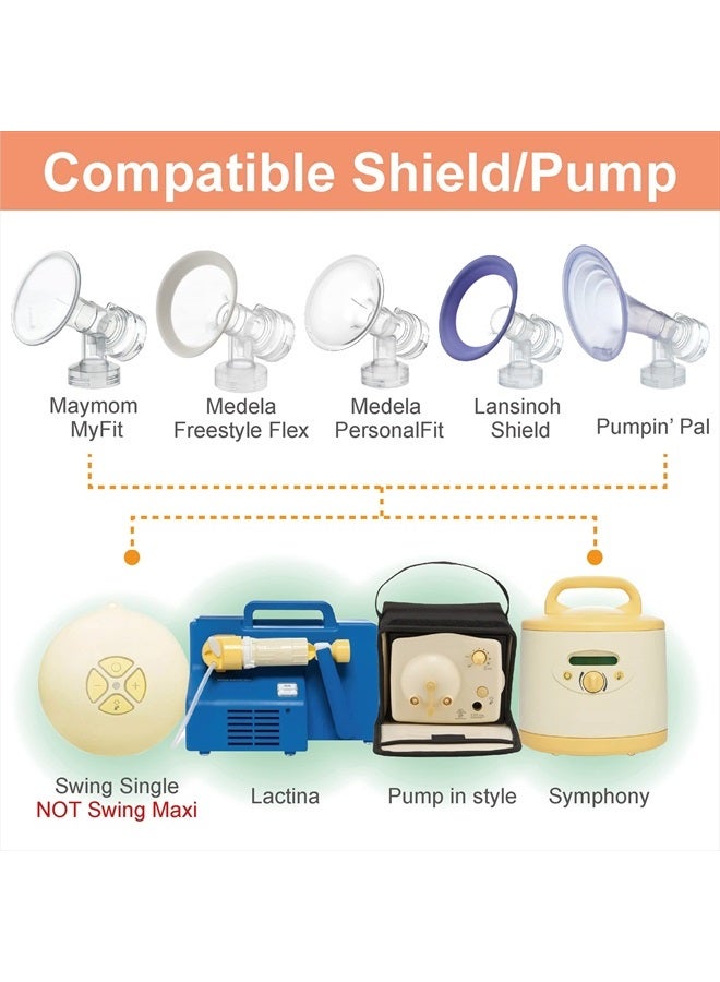 MyFit Narrow Neck Base Connectors; Compatible with Medela PersonalFit Connector; Use w/Maymom Two-Piece Shield System, Compatible with Medela Freestyle Flex BreastShield; Lansinoh Shields; 2pc