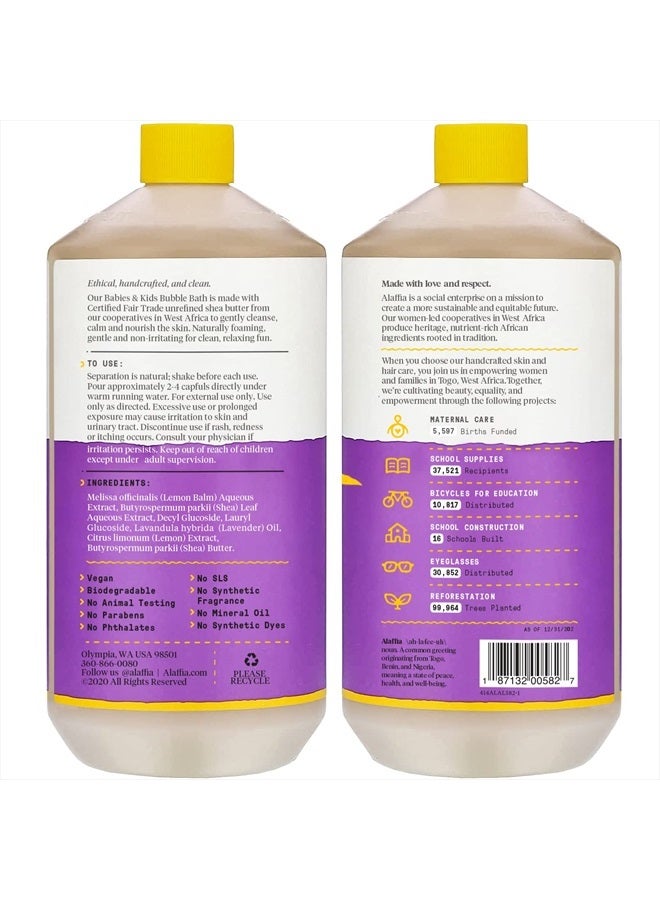 Babies and Kids Bubble Bath, Gentle Baby Essentials for Delicate Skin, Cleansing & Calming Bubbles, Plant Based Formula, Vegan, Lemon Lavender (2 Pack - 32 Fl Oz Ea)