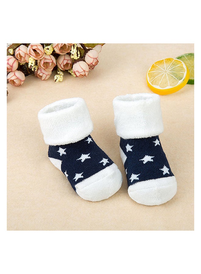 Printed Socks Navy Blue