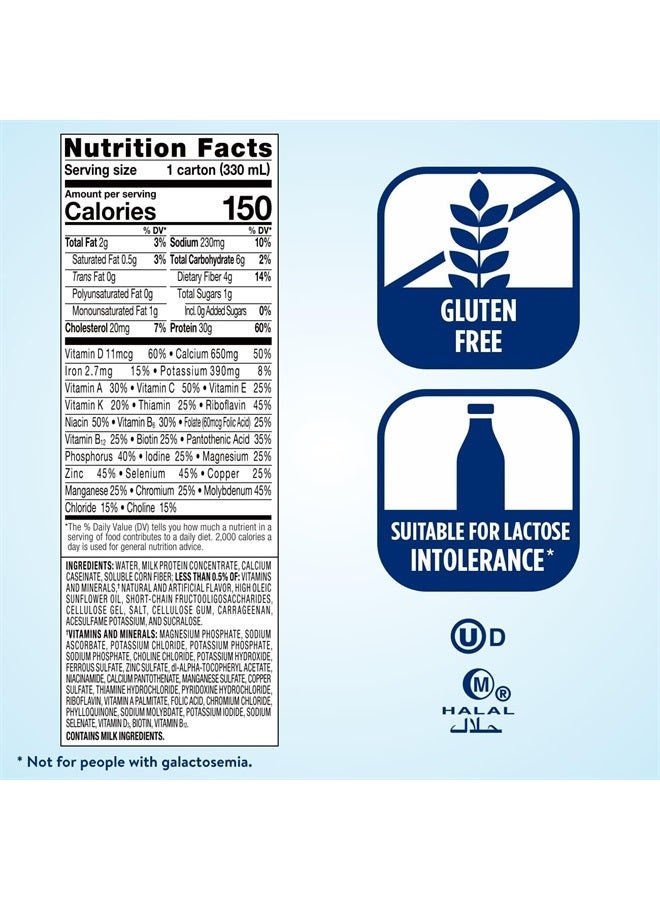 Max Protein Nutrition Shake with 30g of Protein, 1g of Sugar, High Protein Shake, French Vanilla, Liquid, 11 fl oz (Pack of 12)