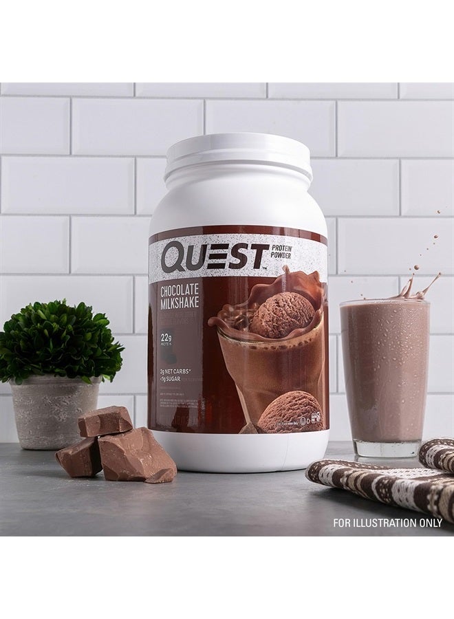 Chocolate Milkshake Protein Powder, 22g Protein, 1g Sugar, Low Carb, Gluten Free, 3 Pound, 43 Servings