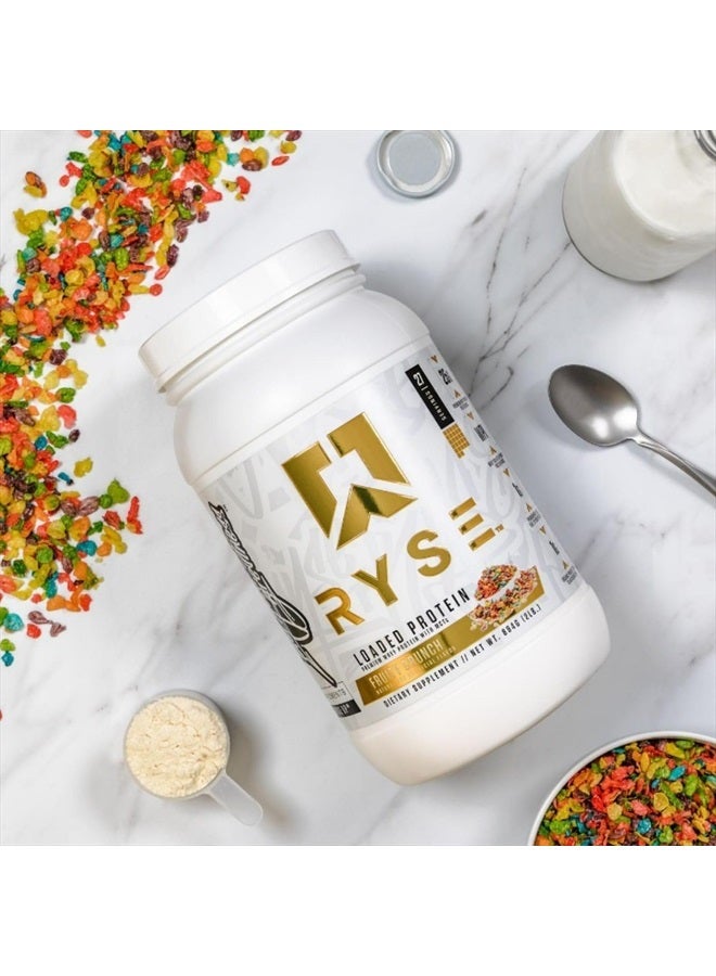 Loaded Protein Powder | 25g Whey Protein Isolate & Concentrate | with Prebiotic Fiber & MCTs | Low Carbs & Low Sugar | 27 Servings (Fruity Crunch)