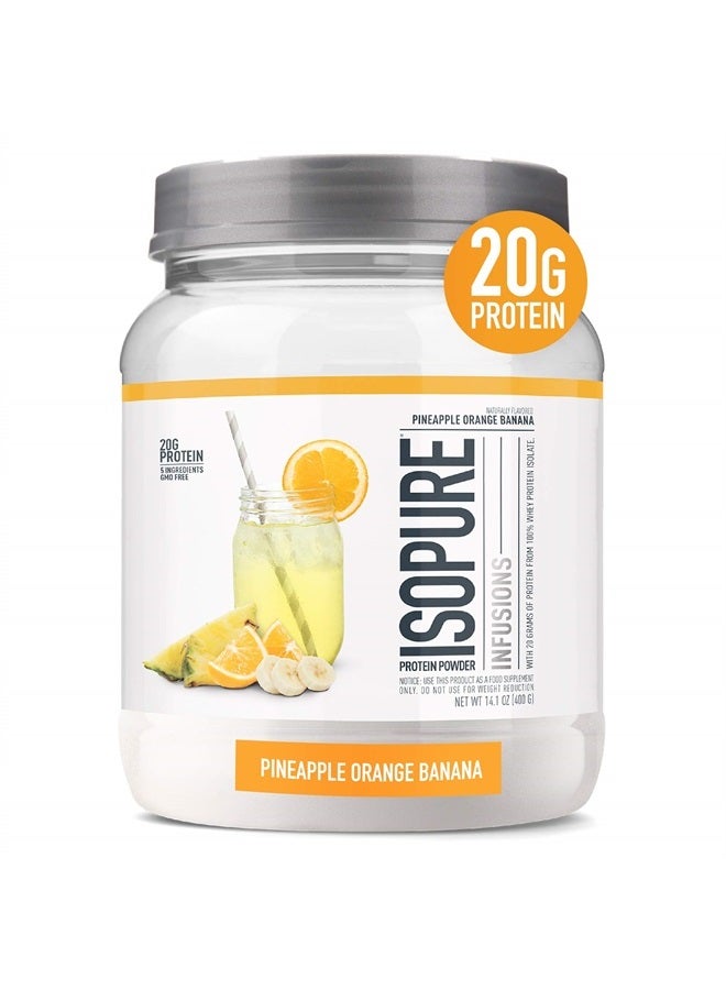 Protein Powder, Gluten Free, Whey Protein Isolate, Post Workout Recovery Drink Mix, Prime, Infusions- Pineapple Orange Banana, 16 Servings