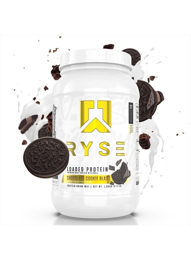 Loaded Protein Powder | 25g Whey Protein Isolate & Concentrate | with Prebiotic Fiber & MCTs | Low Carbs & Low Sugar | 27 Servings (Chocolate Cookie Blast)