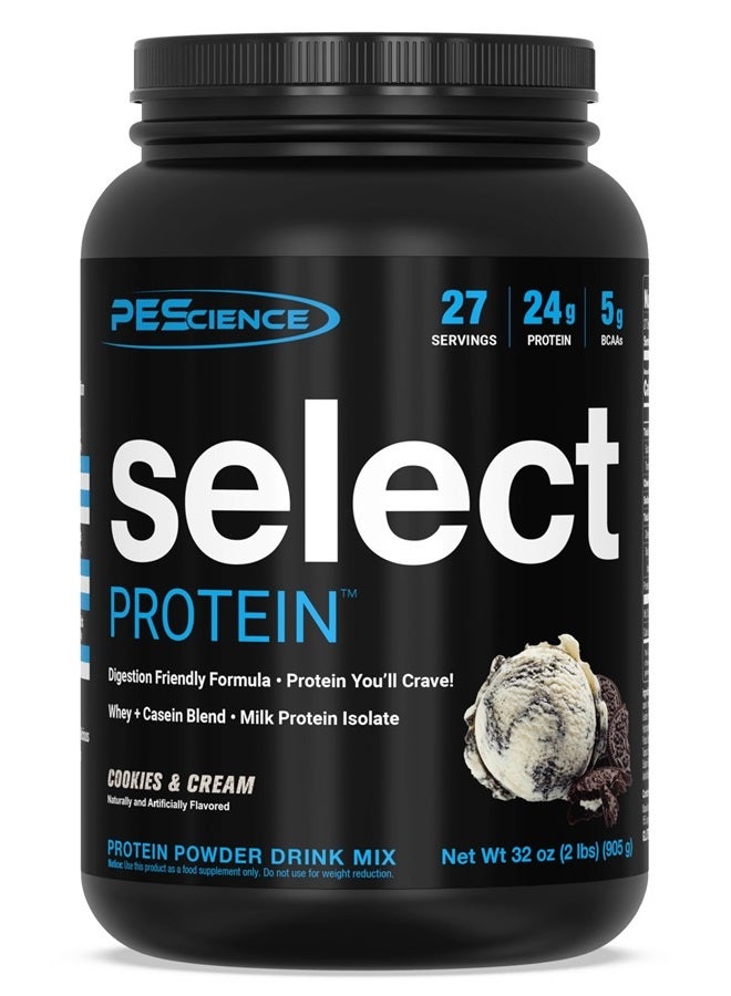 Select Protein, Cookies and Cream, 27 Serving, Premium Whey and Casein Blend