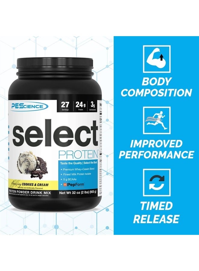 Select Protein, Cookies and Cream, 27 Serving, Premium Whey and Casein Blend