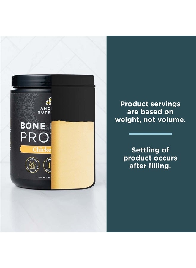 Bone Broth Protein Powder, Chicken Soup, Grass-Fed Chicken and Beef Bone Broth Powder, 15g Protein Per Serving, Supports a Healthy Gut, 15 Servings