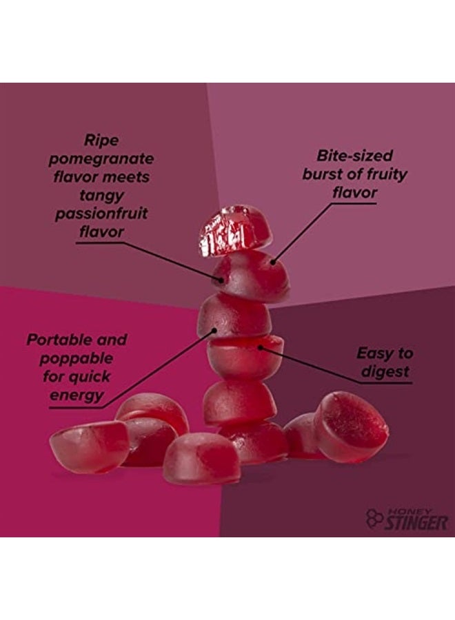 Organic Pomegranate Passionfruit Energy Chew | Gluten Free & Caffeine Free | For Exercise, Running and Performance | Sports Nutrition for Home & Gym, Pre and Mid Workout | 12 Pack