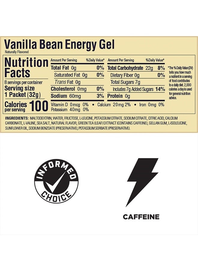 Energy Original Sports Nutrition Energy Gel, Vegan, Gluten-Free, Kosher, and Dairy-Free On-the-Go Energy for Any Workout, 8-Count, Vanilla Bean