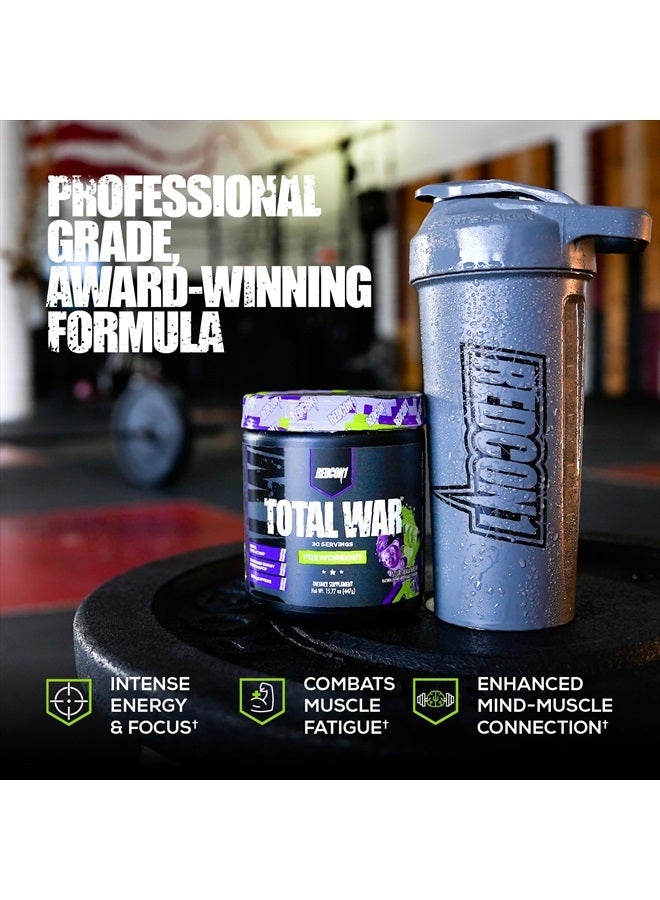Total War Pre Workout - L Citrulline, Malic Acid, Green Tea Leaf Extract for Pump Boosting Pre Workout for Women & Men - 3.2g Beta Alanine to Reduce Exhaustion, Watermelon 30 Servings