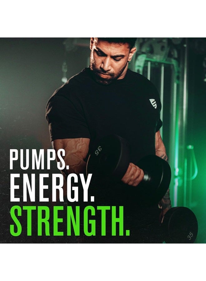 NITROSURGE Pre Workout Supplement - Energy Booster, Instant Strength Gains, Clear Focus & Intense Pumps - NO Booster & Powerful Preworkout Energy Powder - 30 Servings, Blue Raspberry