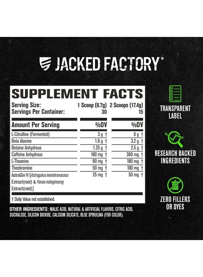 NITROSURGE Pre Workout Supplement - Energy Booster, Instant Strength Gains, Clear Focus & Intense Pumps - NO Booster & Powerful Preworkout Energy Powder - 30 Servings, Blue Raspberry