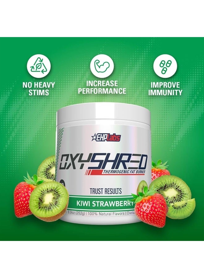 OxyShred Pre Workout Powder & Shredding Supplement - Preworkout Powder with L Glutamine & Acetyl L Carnitine, Energy Boost Drink - Kiwi Strawberry, 60 Servings