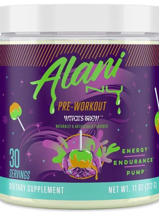 Pre Workout Powder | Amino Energy Boost | Endurance Supplement | Sugar Free | 200mg Caffeine | L-Theanine, Beta-Alanine, Citrulline | 30 Servings (Witch's Brew)