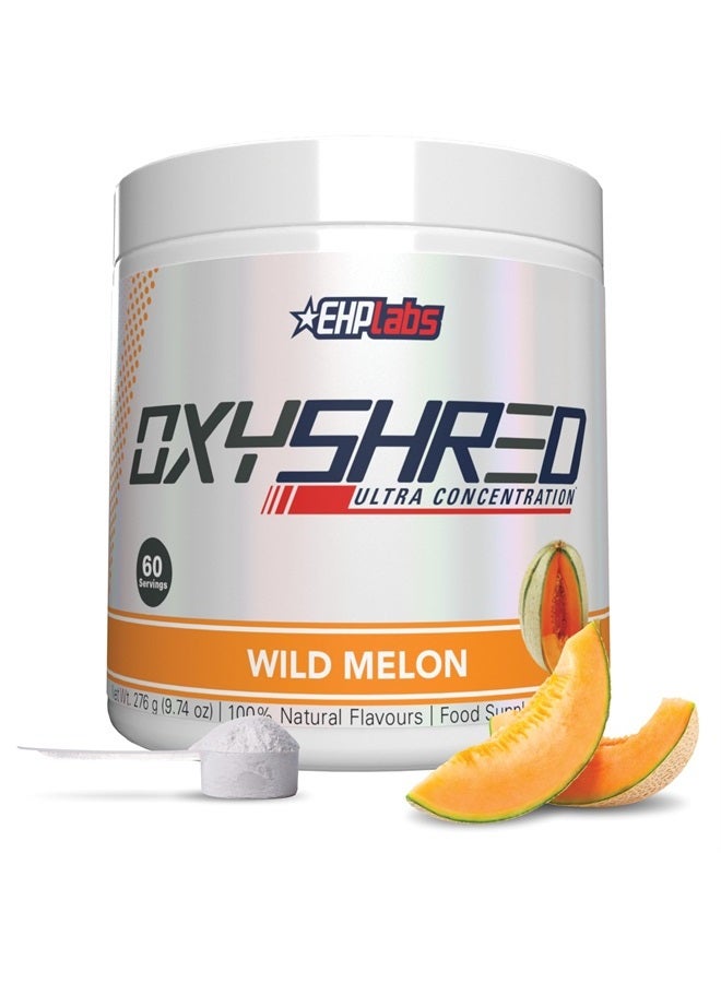 OxyShred Pre Workout Powder & Shredding Supplement - Preworkout Powder with L Glutamine & Acetyl L Carnitine, Energy Boost Drink - Wild Melon, 60 Servings