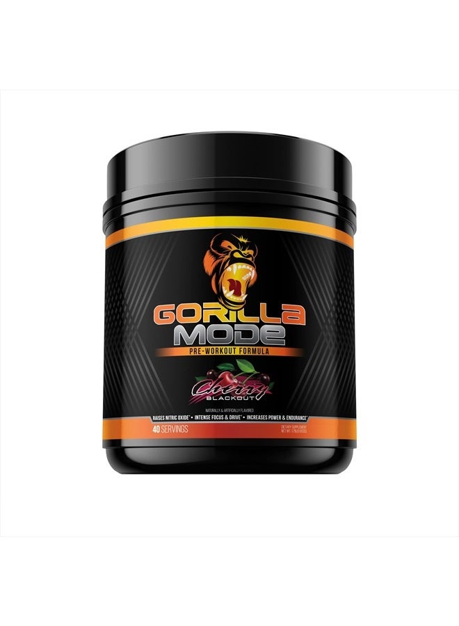 Gorilla Mode Pre Workout - Massive Pumps · Laser Focus · Energy · Power - L-Citrulline, Creatine, L-Tyrosine, Betaine, Hydroprime®, Alpha-GPC, 400mg Caffeine, Huperzine A - 812g (Cherry)