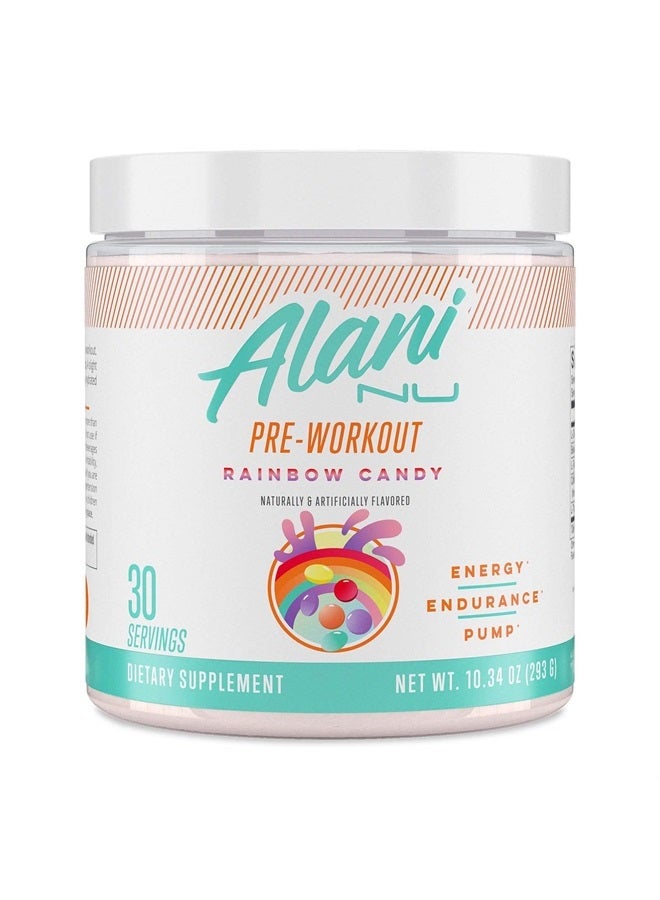 Pre Workout Powder | Amino Energy Boost | Endurance Supplement | Sugar Free | 200mg Caffeine | L-Theanine, Beta-Alanine, Citrulline | 30 Servings (Rainbow Candy)