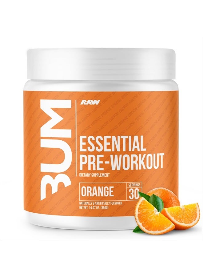 Essential Pre-Workout Powder (Orange) - Chris Bumstead Sports Nutrition Supplement for Men & Women - Preworkout Energy Powder with Caffeine, L-Citrulline, L-Tyrosine, & Beta Alanine Blend