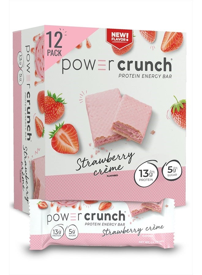 Protein Wafer Bars, High Protein Snacks with Delicious Taste, Strawberry Crème, 1.4 Ounce (12 Count)