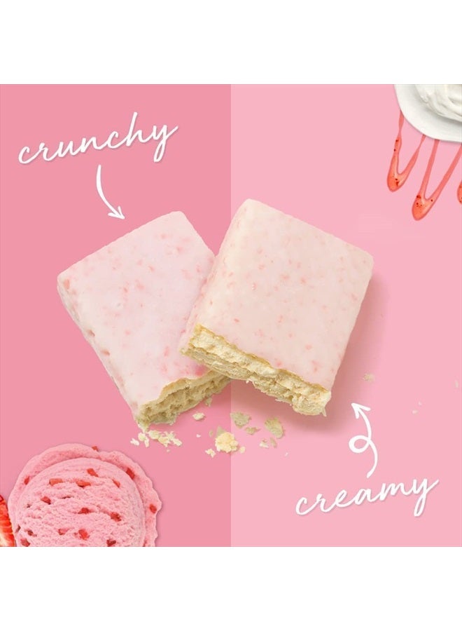 Protein Wafer Bars, High Protein Snacks with Delicious Taste, Strawberry Crème, 1.4 Ounce (12 Count)