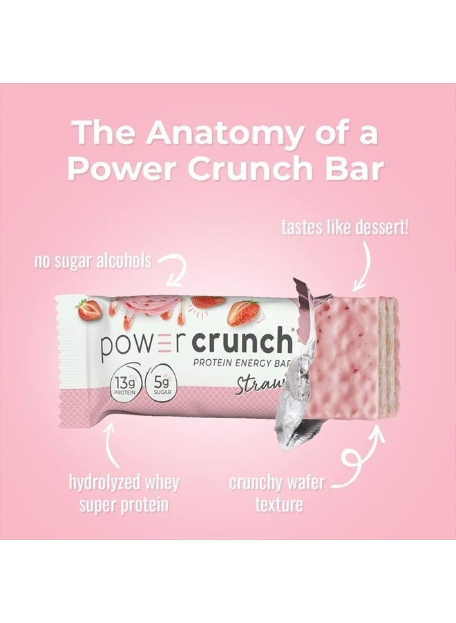 Protein Wafer Bars, High Protein Snacks with Delicious Taste, Strawberry Crème, 1.4 Ounce (12 Count)