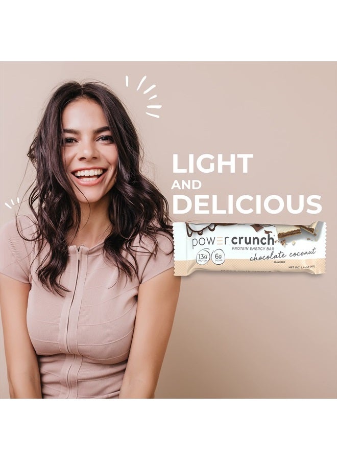Protein Wafer Bars, High Protein Snacks with Delicious Taste, Chocolate Coconut, 1.4 Ounce (12 Count)