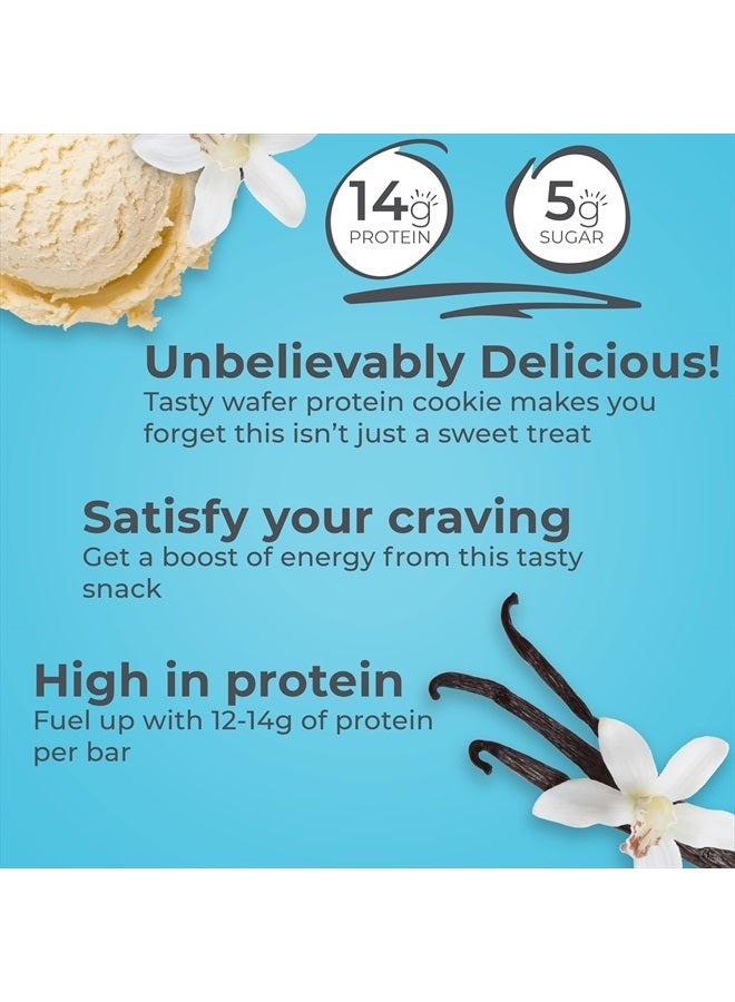 Protein Wafer Bars, High Protein Snacks with Delicious Taste, French Vanilla Creme, 1.4 Ounce (12 Count)