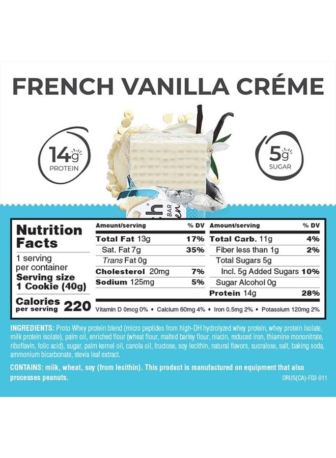 Protein Wafer Bars, High Protein Snacks with Delicious Taste, French Vanilla Creme, 1.4 Ounce (12 Count)