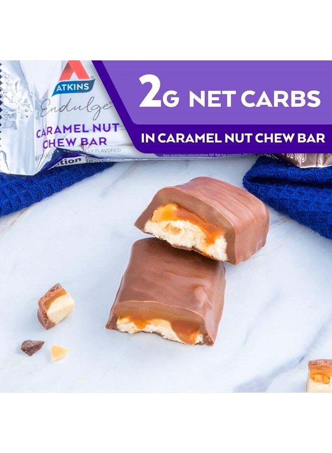 Endulge Caramel Nut Chew Bar, Dessert Favorite, 1g Sugar, Good Source of Fiber, 5 Count