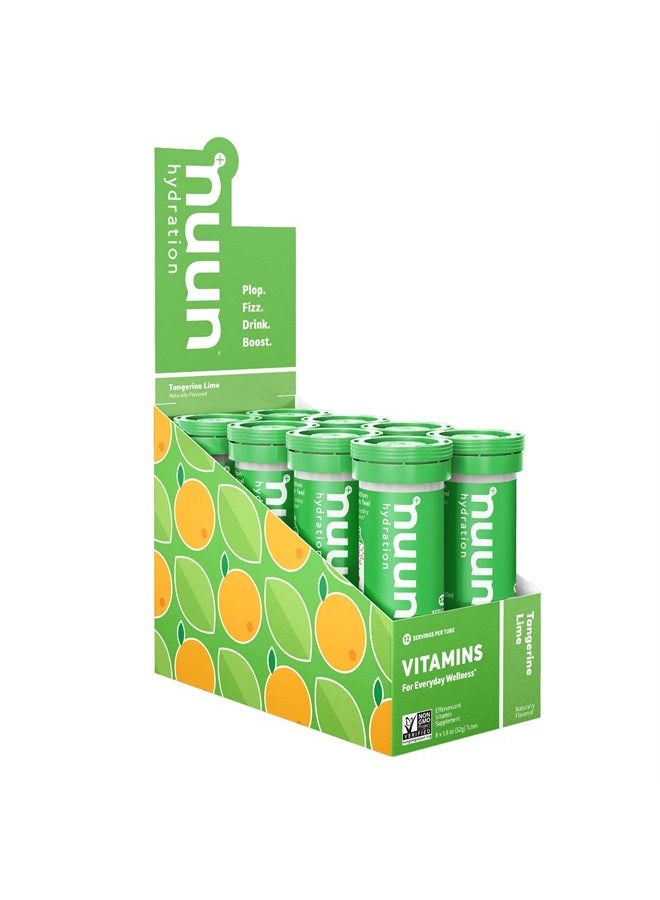 Hydration Vitamins Electrolyte Tablets + Vitamins, Magnesium, Tangerine Lime, 8 Pack (96 Servings)