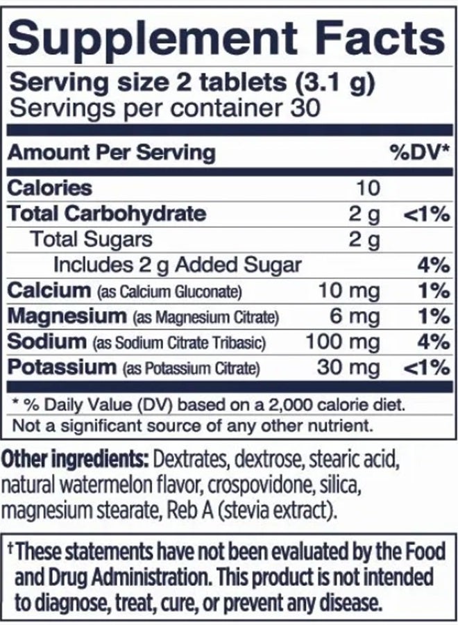 FastChews Electrolytes - 60 Chewable Electrolyte Tablets - Watermelon - Salt Tablets for Running, Fast Hydration, Leg Cramps Relief, Sports Recovery - Non-GMO, Vegan, Gluten Free