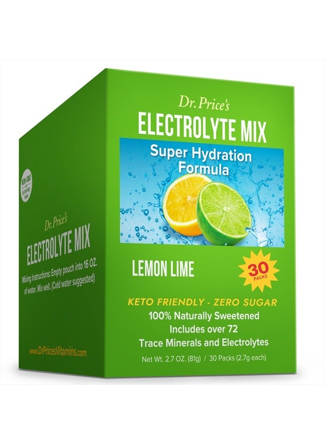 Electrolytes Powder Packets - Electrolytes No Sugar - Hydration Packets - Electrolyte Mix - Keto Electrolytes (30 Packets) Fasting Electrolytes - Water Enhancer, No Tablets, Sports Drink - Lemon-Lime
