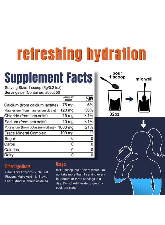 Keto K1000 Electrolyte Powder | Orange | Hydration Supplement Drink Mix | Boost Energy & Beat Leg Cramps | No Sugar, No Maltodextrin | 50 Servings